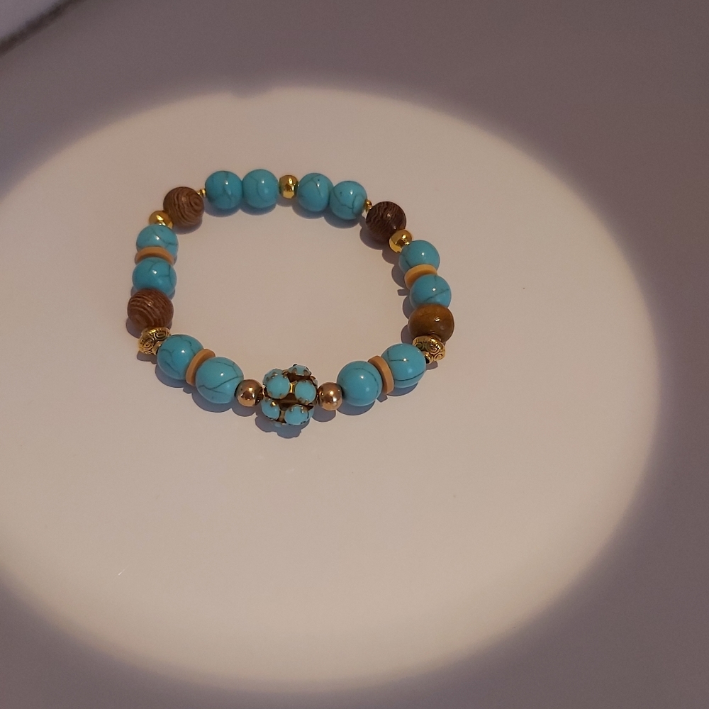 Turquoise and Brown Bracelet